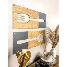 H Fork And Spoon Wooden Wall Art