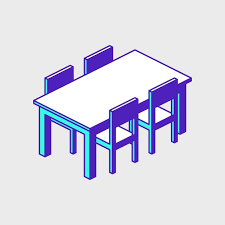 Dining Table Isometric Vector Icon