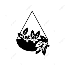 Hanging Planter With Flower Icon Vector