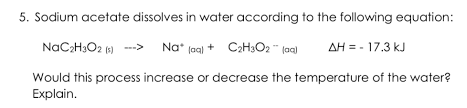 Sodium Acetate Dissolves In Water
