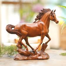 Balinese Hand Carved Horse Wood