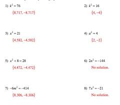 Quadratic Formula Worksheet With Answers
