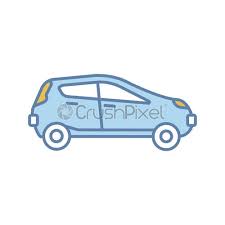 Car Side View Color Icon Stock Vector