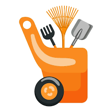 Garden Tool Cart Icon Cartoon Vector