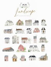 Watercolor Icon Cliparts Landscape