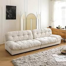 105 In Anti Scratch Fabric Minimalist Armless 3 Seats Leisure Lazy Sofa Room Furniture Couch For Apartment Beige