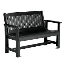 Black Plastic Outdoor Bench