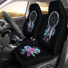 Dreamcatcher Car Seat Covers Black Teal