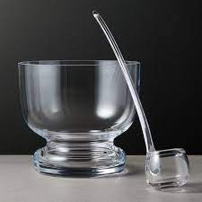 Bottom Heavy Clear Glass Punch Bowl Set