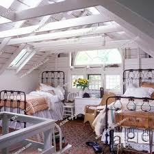 bedrooms attic exposed beams painted