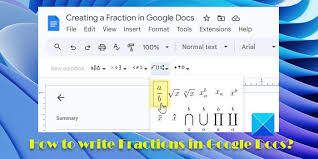 How To Write Fractions In Google Docs