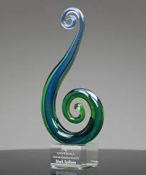 Art Glass Award Seaside Swirl Edco Awards
