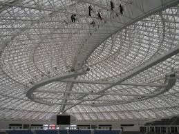 curved roof design grid steel structure