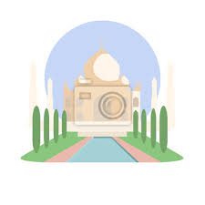 Taj Mahal Vector Icon Sign Agra Uttar