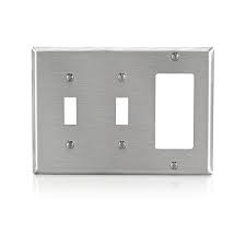 Leviton Stainless Steel 3 Gang 2 Toggle