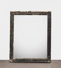 Rectangular Black Distressed Mirror For