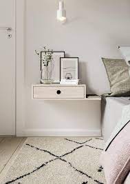 Wall Mounted Nightstand White Bedside