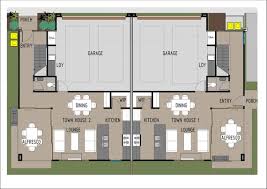 Modern Duplex Design Dimensioned Floor
