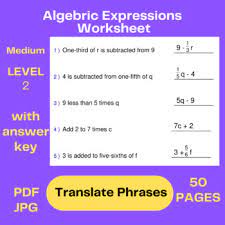 Translating Algebraic Expressions