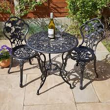 Black Bistro Set Outdoor Patio Garden