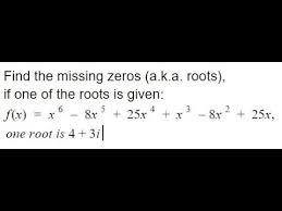 Polynomials Given Imaginary Root Find