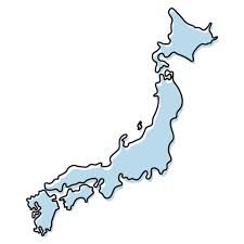 Japan Icon Blue Sketch Map