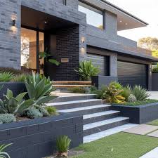 Modern Front Garden Brick Wall Designs
