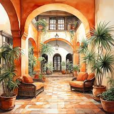 Spanish Hacienda Room Warm Tones