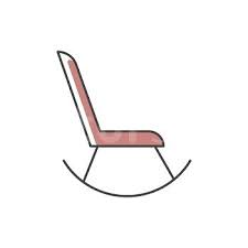 Rocking Chair Rgb Color Icon Rocker To