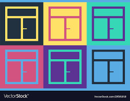 Pop Art Window In Room Icon Isolated On
