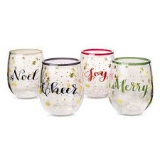 Holiday Sayings Stemless Plastic Wine