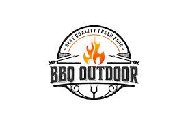 Bbq Barbecue Logo Design Vintage Flame