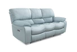 Aqua Leather Reclining Sofa