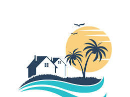 Minimalist Icon Sunset Beach House Logo