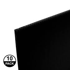Coroplast 42339122 48 In X 96 In X 0 157 In Black Corrugated Plastic Sheet 10 Pack