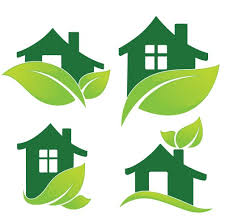 Green Building Icon Vector Images Over