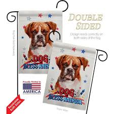 Breeze Decor 13 In X 18 5 In Patriotic Boxer Dog Garden Flag Double Sided Animals Decorative Vertical Flags