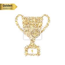 Gold Glitter Vector Icon Of Trophy Cup