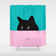 Kitty Cute Shower Curtain By Zelko