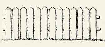 Wooden Fence Vector Drawing Stock