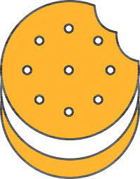 Cream Cookie Icon In Yellow And White