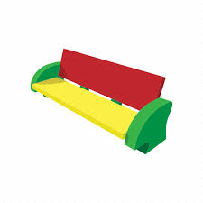 Bench Cartoon Childhood Multicolor