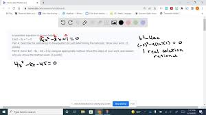 Solved A Quadratic Equation Is Shown