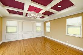 Hard Wood Floors And Coffered Ceiling