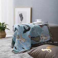 Mermaid Ginkgo Leaf Sofa Throw Apollobox