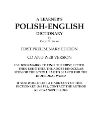 A Learner S Polish English Dictionary