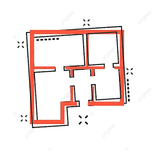 Comicstyle House Plan Icon With