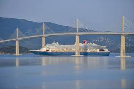 large cruise ship p under croatia