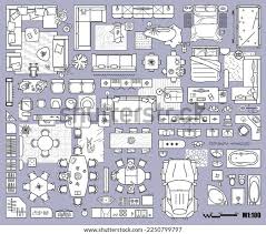 Floor Plan Icons Set Design Interior