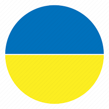 Country Europe Flag Round Ukraine